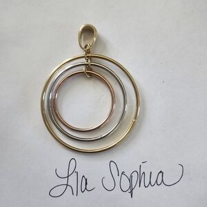LIA SOPHIA Gold Saturn Slide Pendent